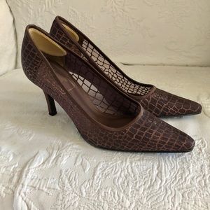 Nina evening heels brown with bronze glitter